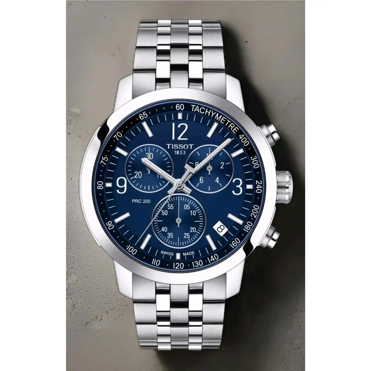 Tissot Prc 200 Chronograph T114.417.11.047.00 Blue Dial Steel Quartz Men`s Watch - Dial: Blue, Band: Silver, Bezel: Silver
