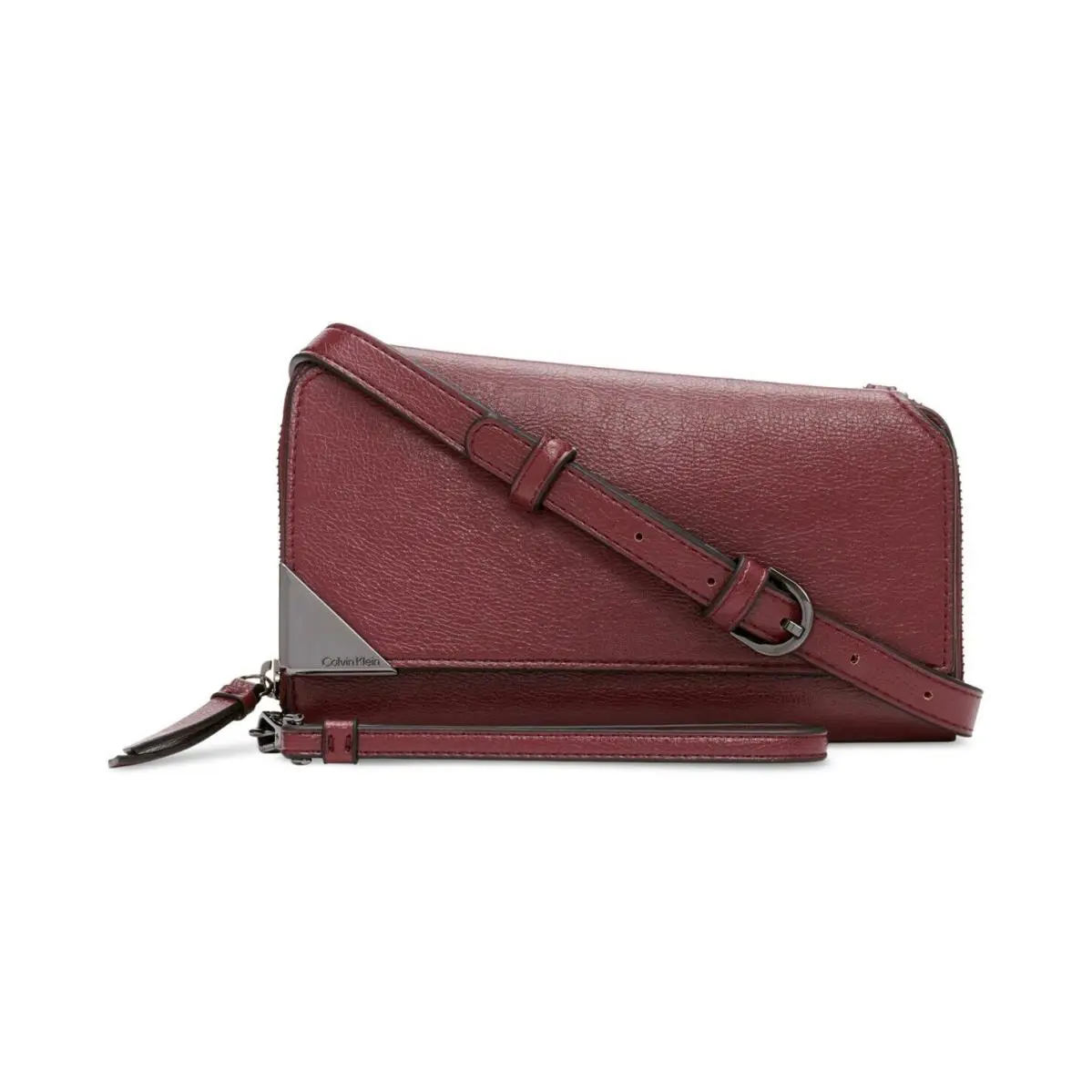 W/tags Calvin Klein Basalt Leather Crossbody Java Burgundy