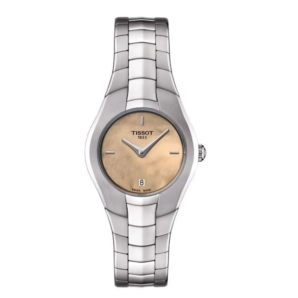 Tissot Lady Round Orange Dial Ladies Watch T096.009.11.431.00 - Dial: Orange, Band: Silver, Bezel: White