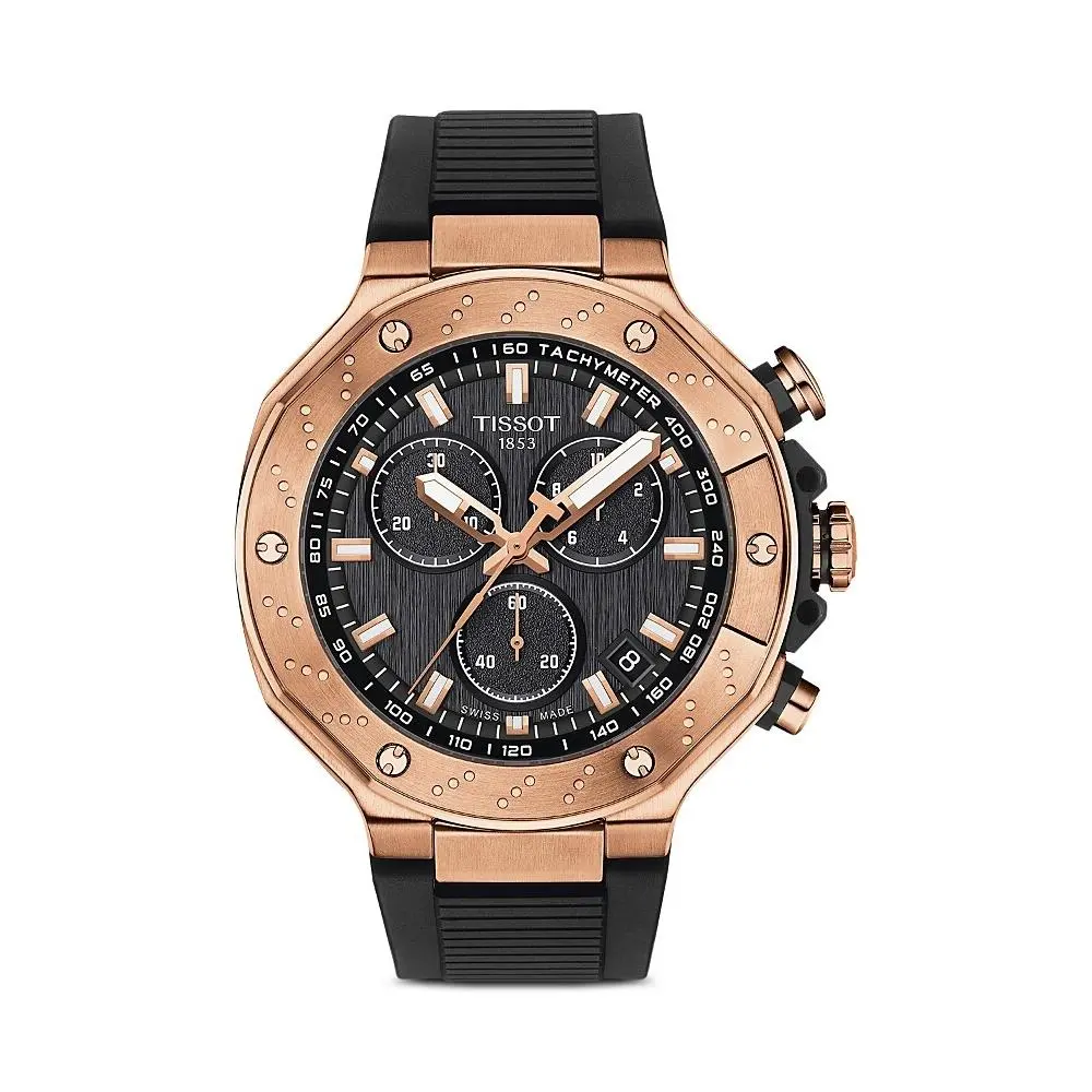 T-race Chronograph Watch 45mm in Black Rose Gold T141.417.37.051.00 by Tissot