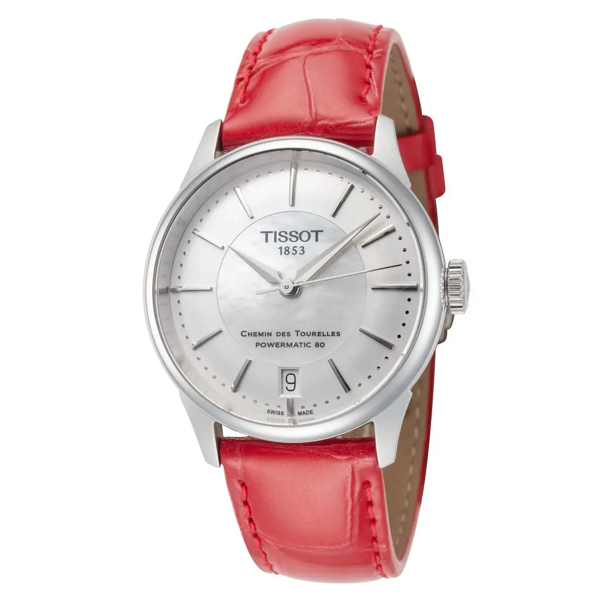 Tissot Women`s Chemin Des Tourelles 34mm Automatic Red Watch T1392071611100
