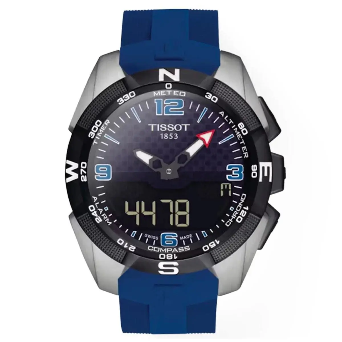 Tissot T-touch Expert Men`s Analog-digital Rubber Watch T091.420.47.057.02 - Dial: Blue, Band: Blue