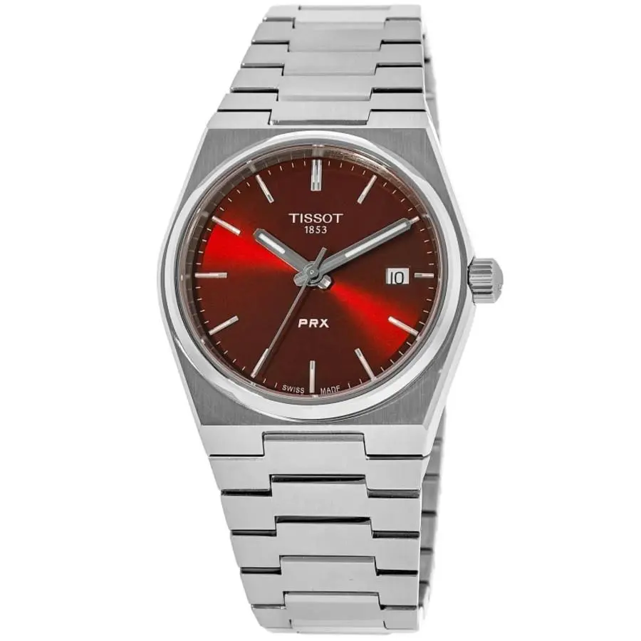 Tissot Prx Quartz Red Dial Stainless Steel Men`s Watch T137.410.11.421.00