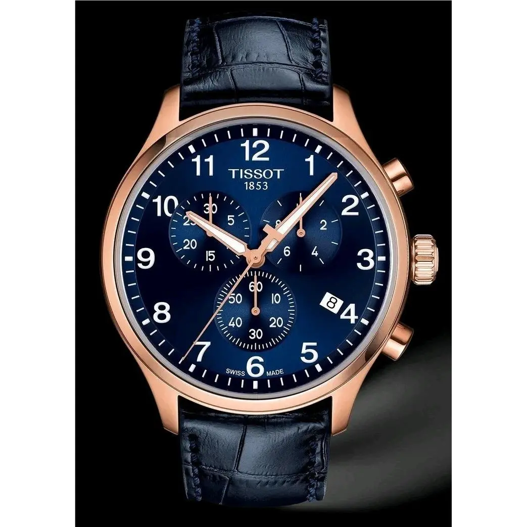 Tissot Chrono XL Classic Blue Dial Leather Men`s Watch T116.617.36.042.00
