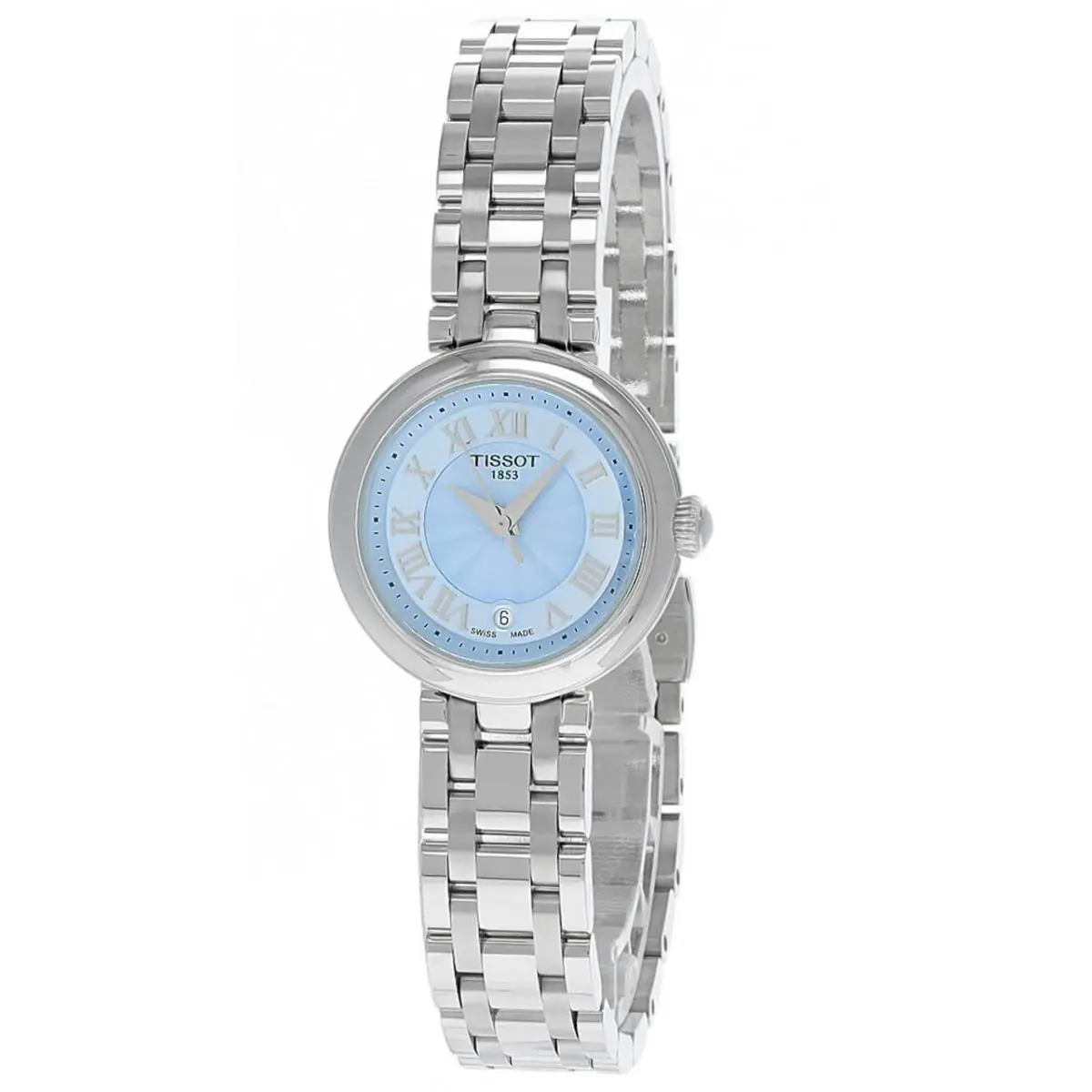 Tissot Bellissima 26mm Small Lady SS Women`s Watch T126.010.11.133.00 - Dial: Blue mother-of-pearl, Band: Silver, Bezel: Silver