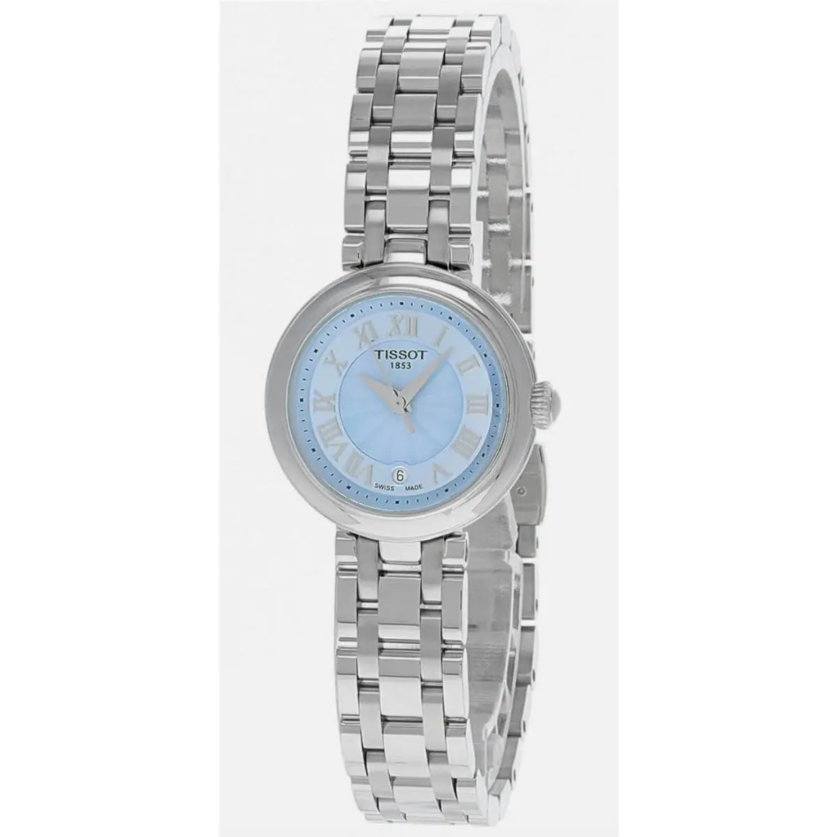 Tissot Bellissima 26mm Small Lady SS Women`s Watch T126.010.11.133.00 - Dial: Blue mother-of-pearl, Band: Silver, Bezel: Silver