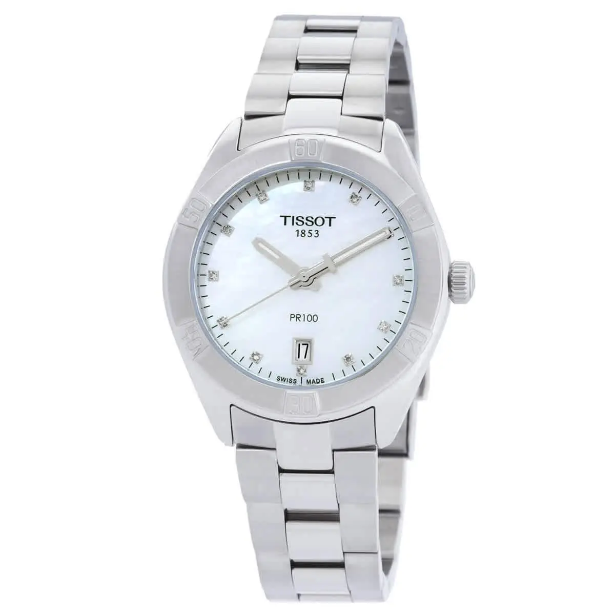 PR 100 Sport Chic Quartz Diamond White Mop Dial Ladies Watch by Tissot