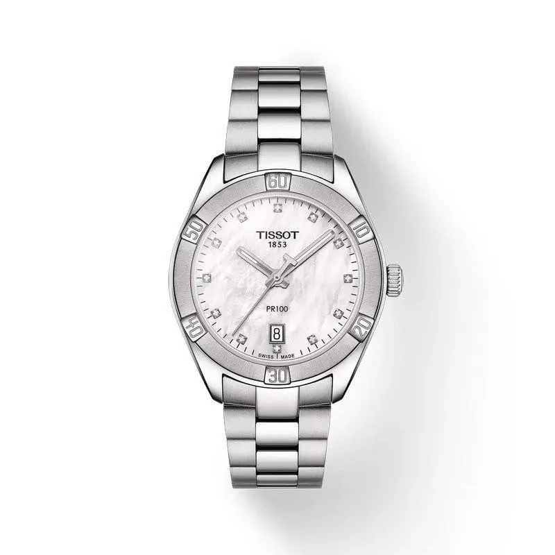 Tissot PR 100 Sport Chic White Mother of Pearl Ladies Watch T1019101111600