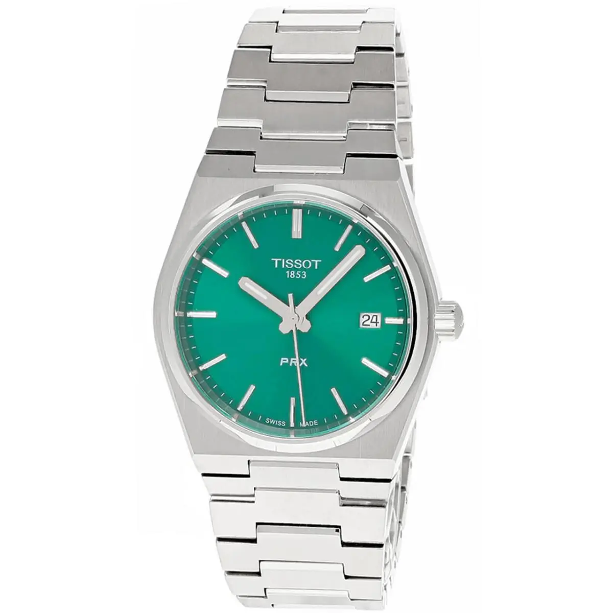 Tissot Prx 35mm Qtz S-steel Green Dial Unisex Watch T137.210.11.081.00 - Dial: Green, Band: Silver, Bezel: Silver