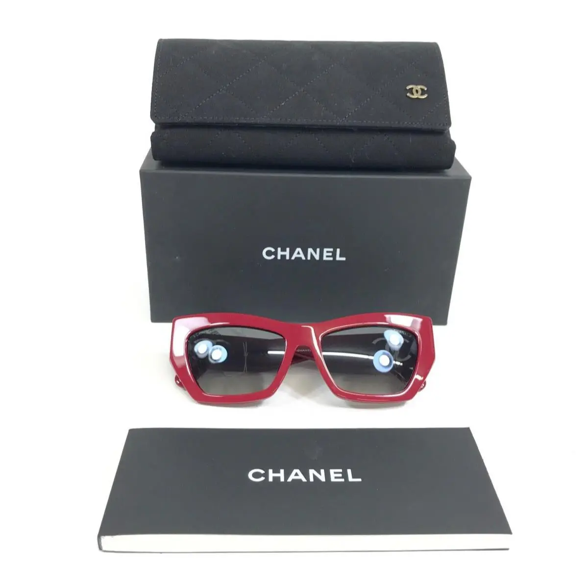 Sunglasses 5527-A c.1759/71 Burgundy Asian Fit Frame Gray Gradient Lenses by Chanel