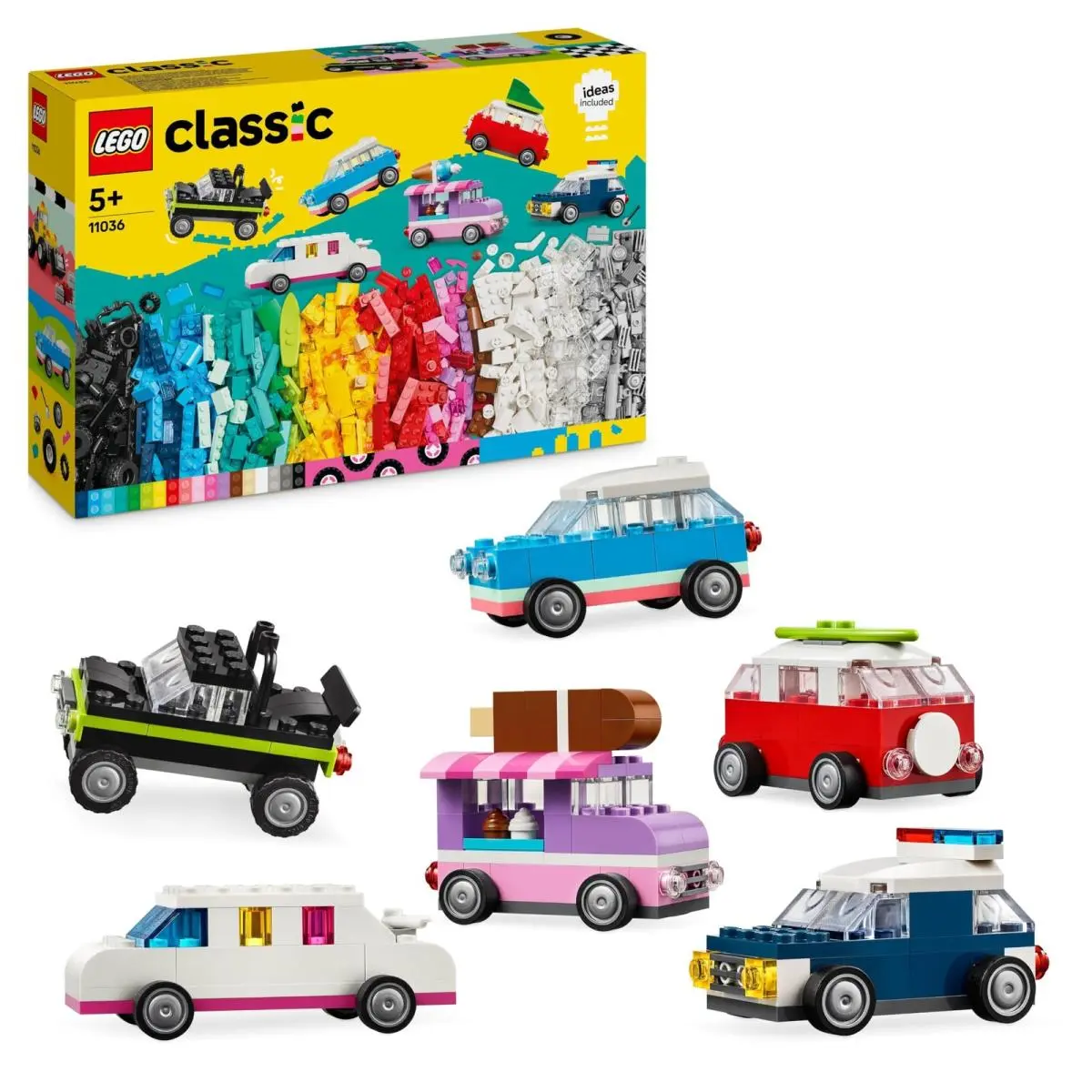 Lego Classic Creative Vehicles Colourful Model Cars Kit Featuring a Police Car