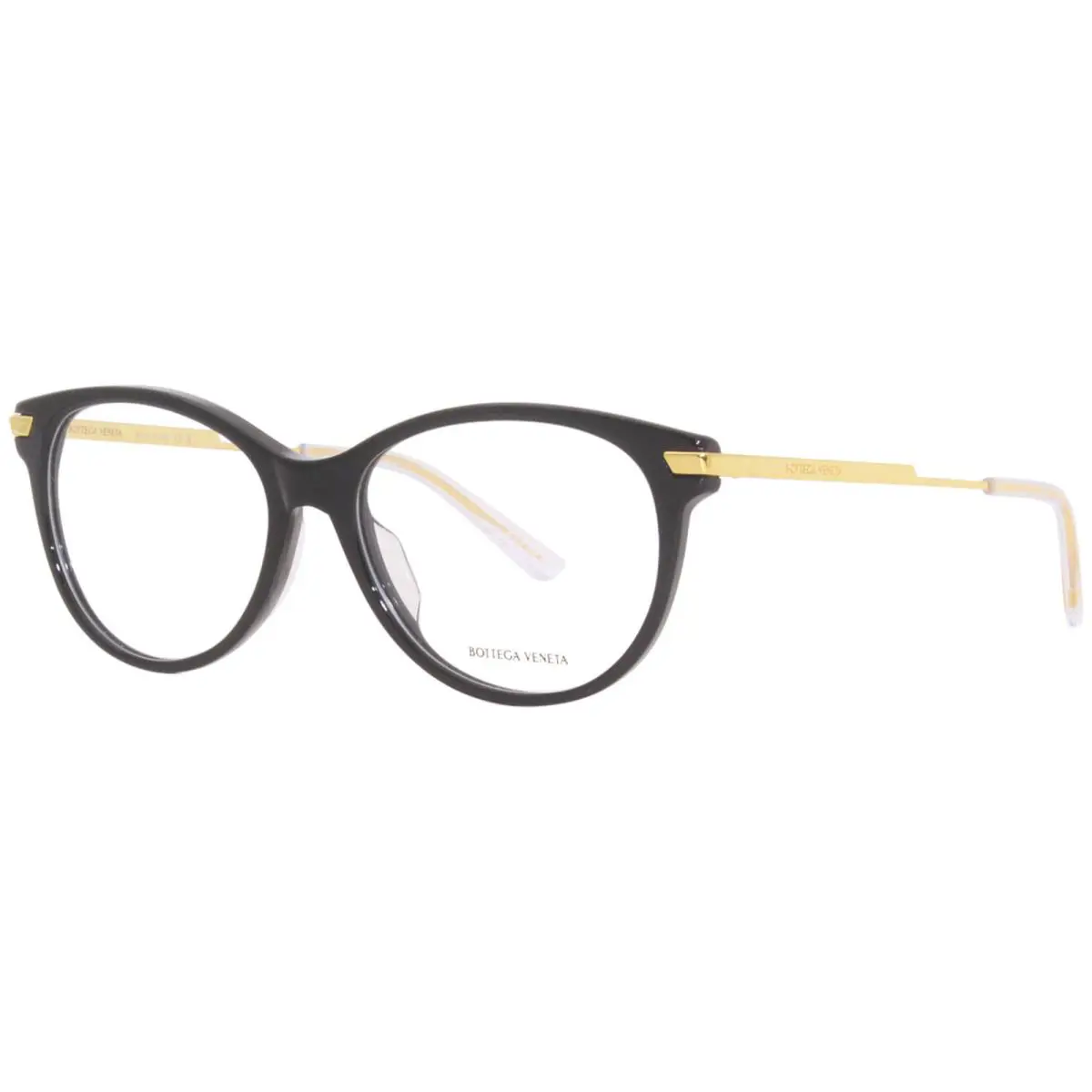 Bottega Veneta BV10390 001 Eyeglasses Women`s Black/gold Full Rim Cat Eye 53mm