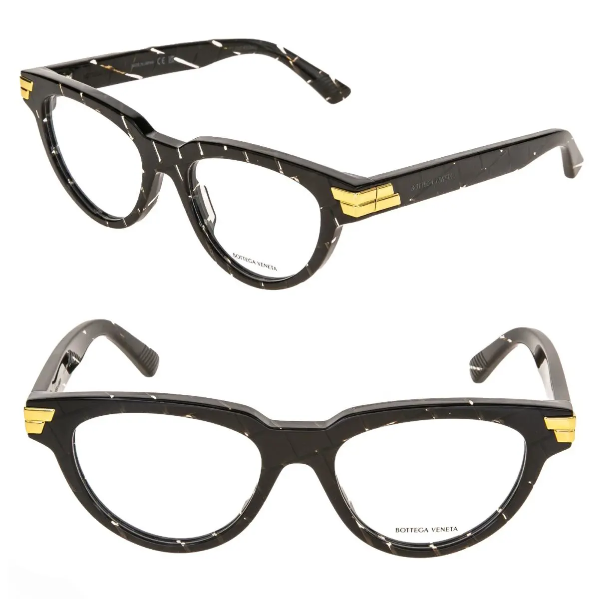 Bottega Veneta Mitre BV1106O Brown Intrecciato Optical Cat Eyeglasses 1106 003