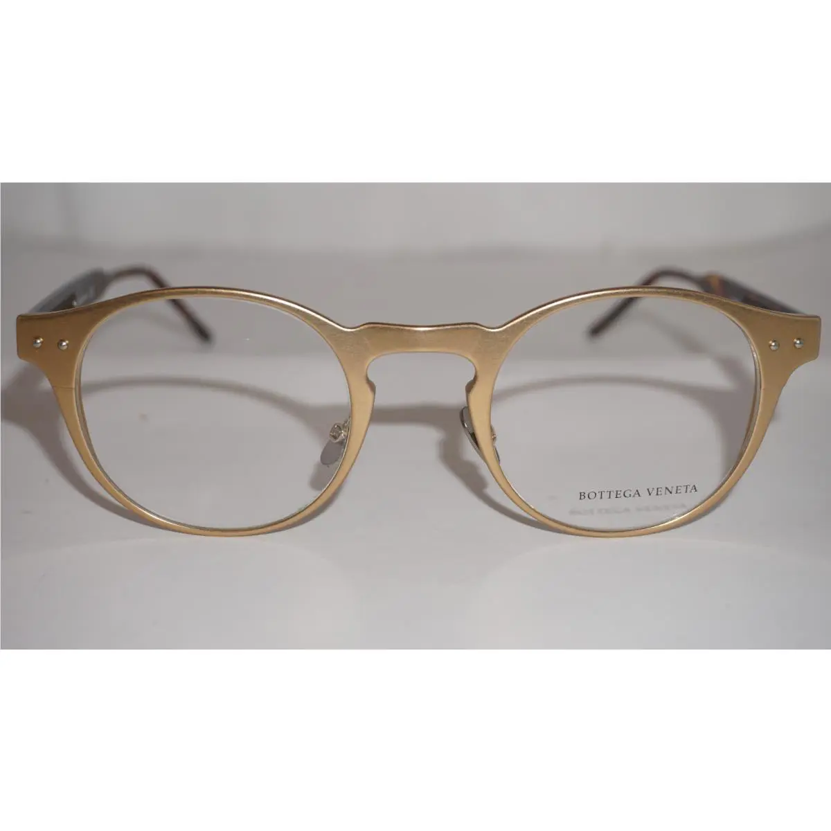 Bottega Veneta Eyeglasses Round Gold Havana BV0180O 003 48 23 150
