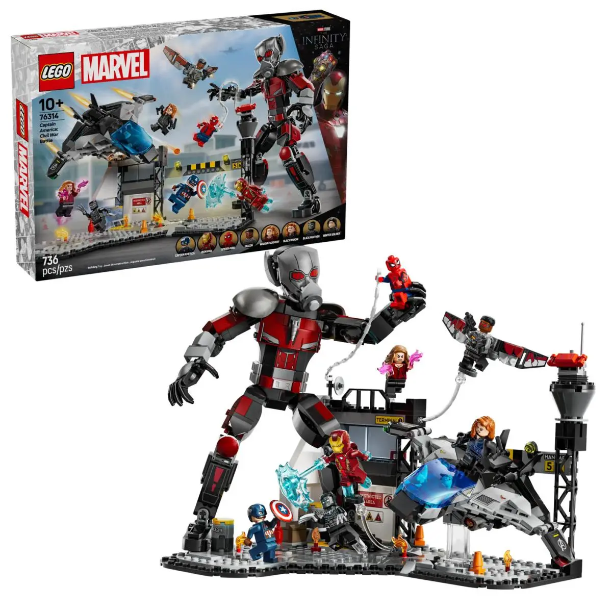 Lego Marvel 76314 Captain America: Civil War Battle