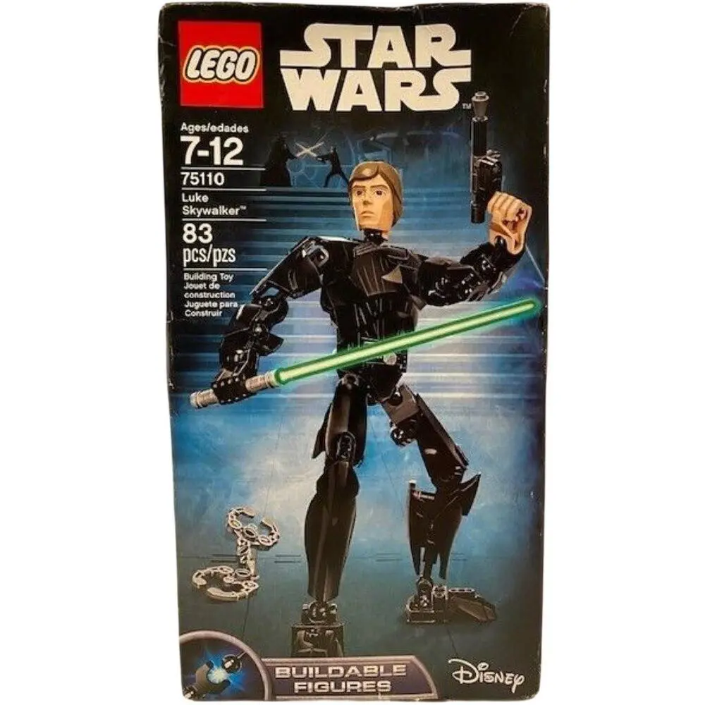 Lego Star Wars 75110 Luke Skywalker Buildable Figure OS Kids Black Jedi Knight