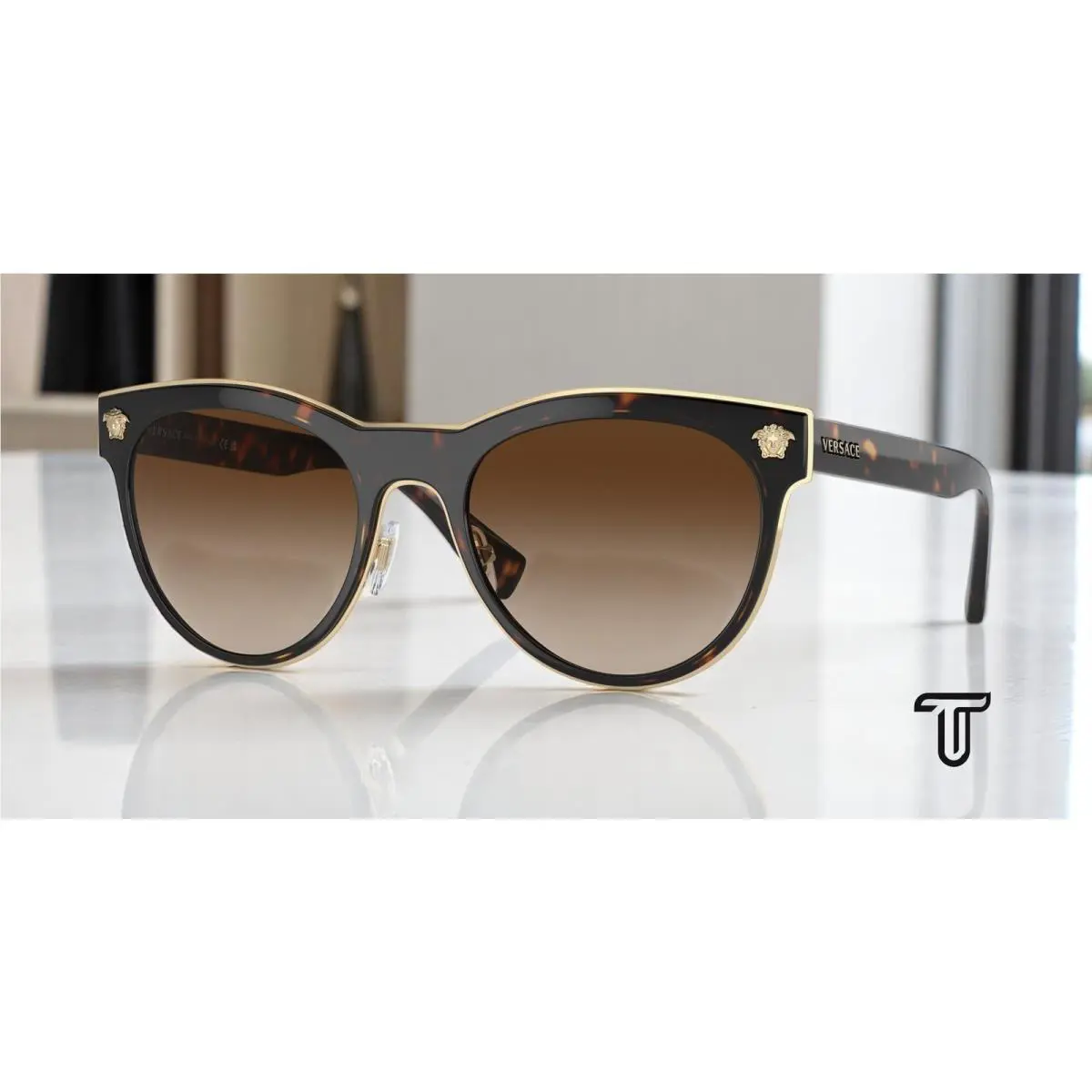 Versace VE2198 Sunglasses Havana Gold Frame