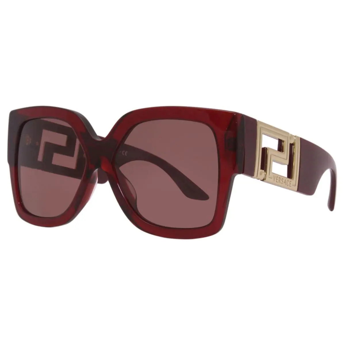 Versace 4402 388/69 Sunglasses Women`s Transparent Red/dark Violet Lenses 59mm