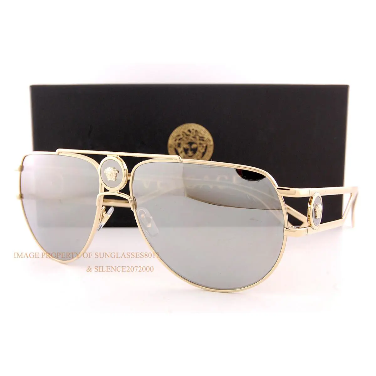 Versace Sunglasses VE 2225 1252/6G Gold/grey Mirror Silver For Men