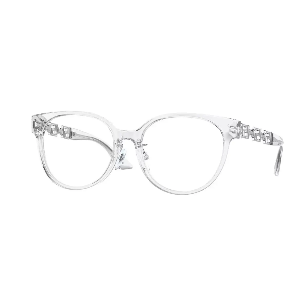 Versace Cateye Eyeglasses VE3302D 148 54 Clear Frame Silver Metal Temples