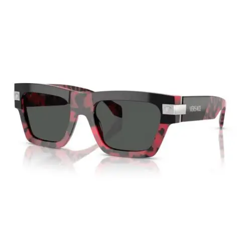 Versace 0VE4464 545787 Black-red Havana/dark Grey 52mmRectangle Men`s Sunglasses