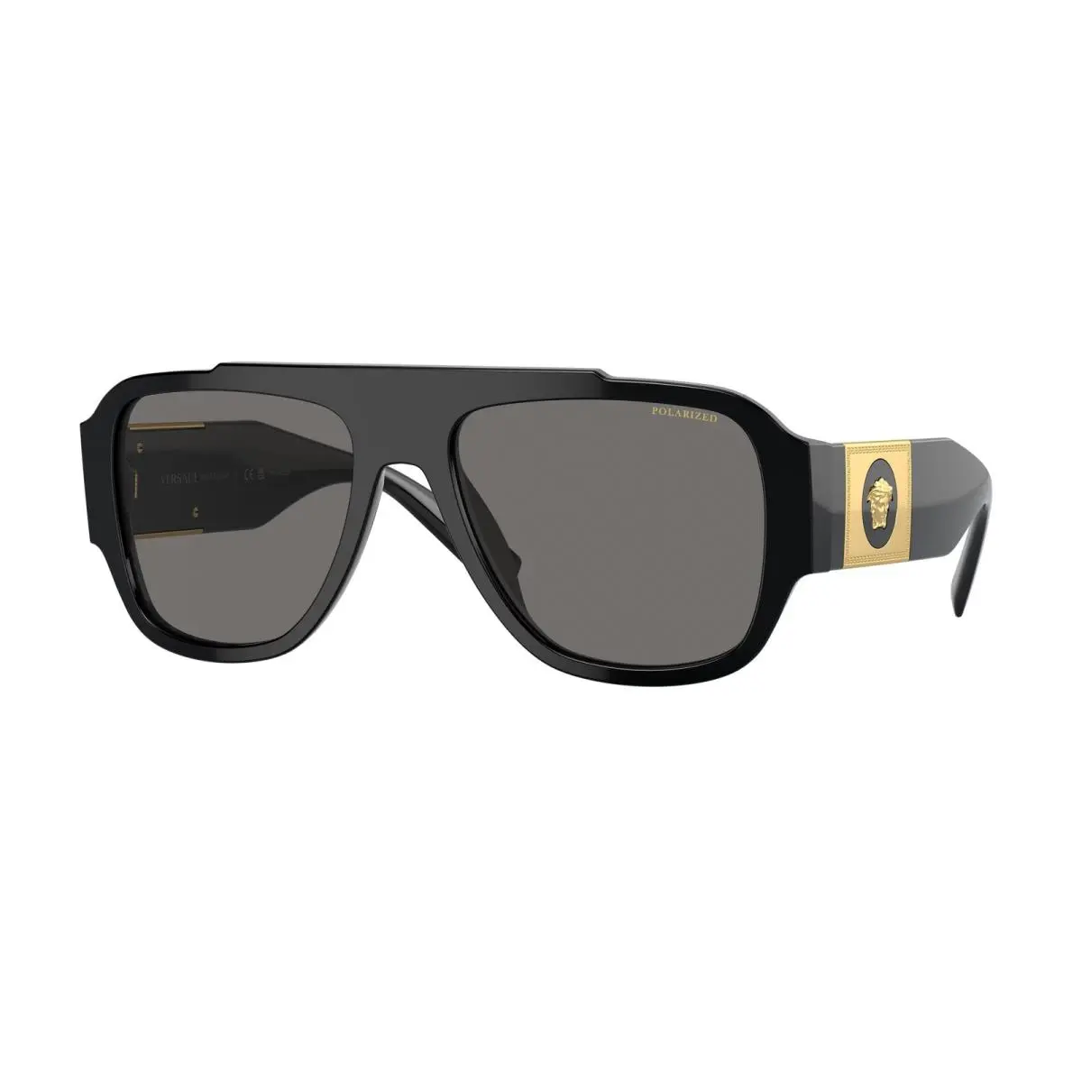 Versace VE4436U GB1 81 Black Dark Grey Polar Polarized 57 mm Men`s Sunglasses