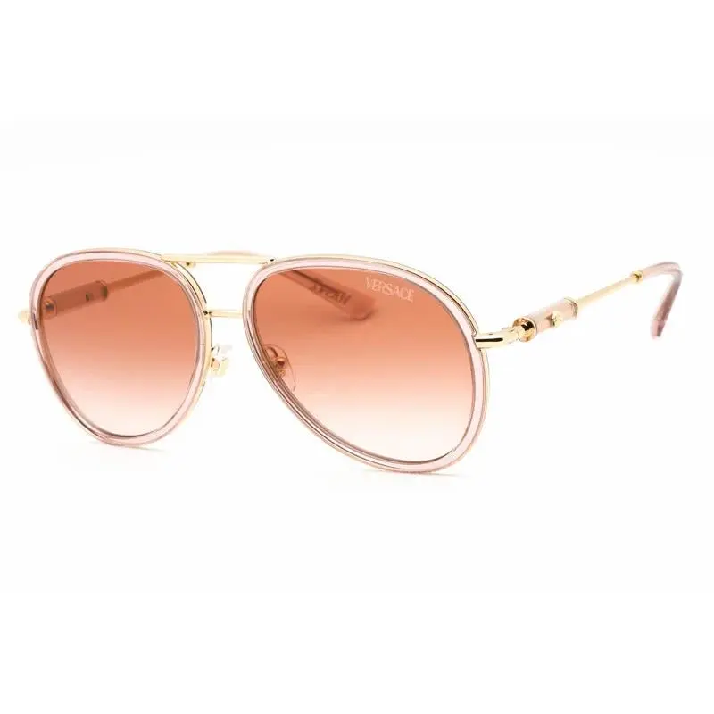 Versace Sunglasses VE2260 100213 Brown Transparent / Pink Gradient Lens 60MM - Frame: Brown Transparent, Lens: Pink Gradient