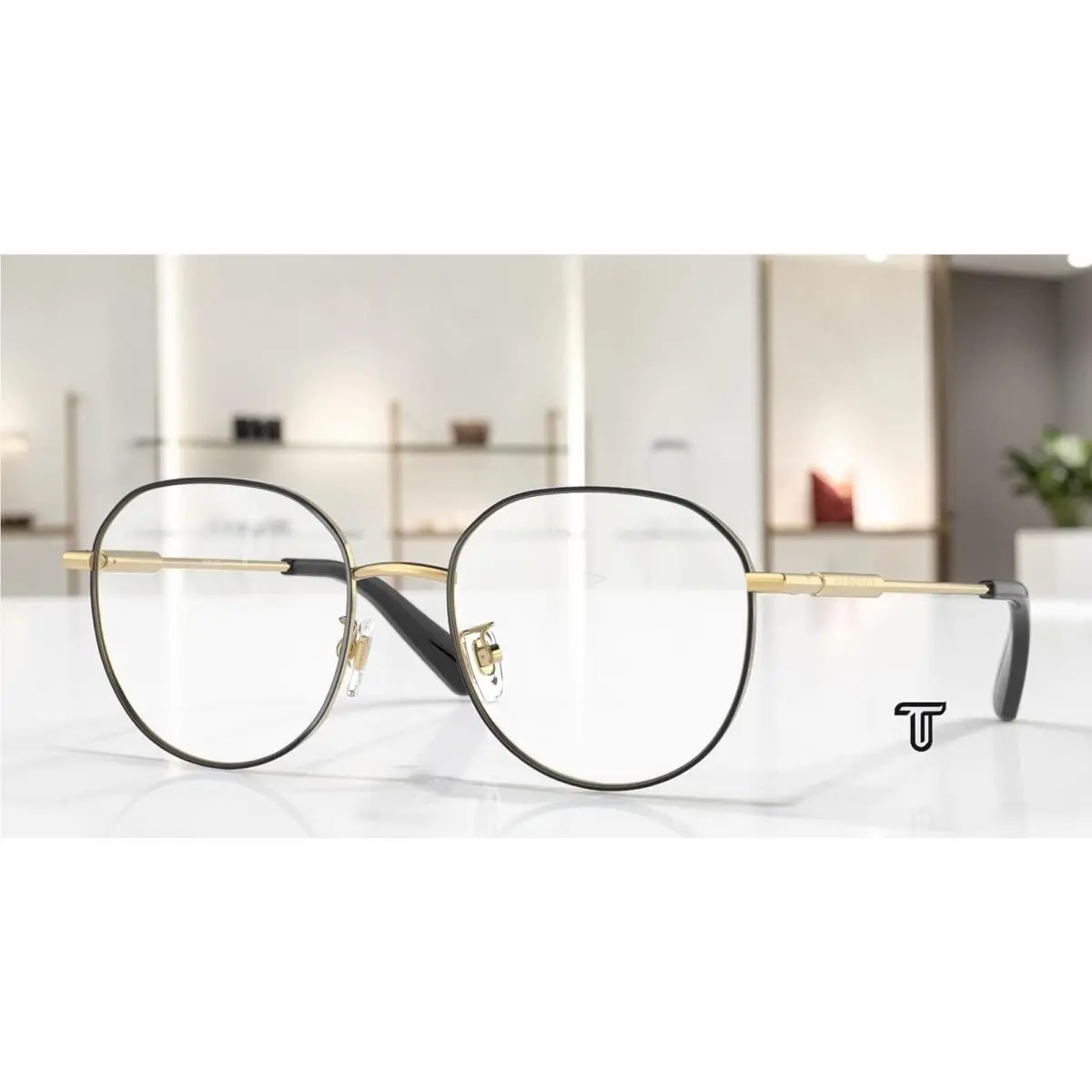Versace VE1282D 1433 Gold Black Demo Lens 53 mm Women`s Eyeglasses