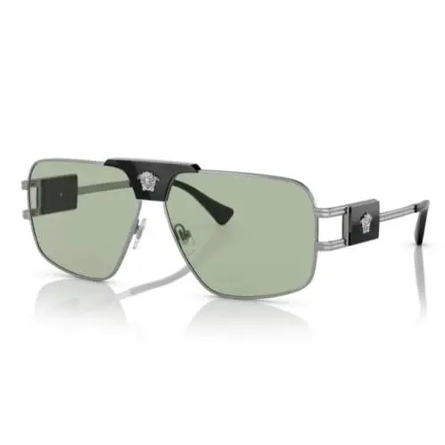 Versace VE2251 1001/2 Green/ Gunmetal Rectangular Men`s Sunglasses