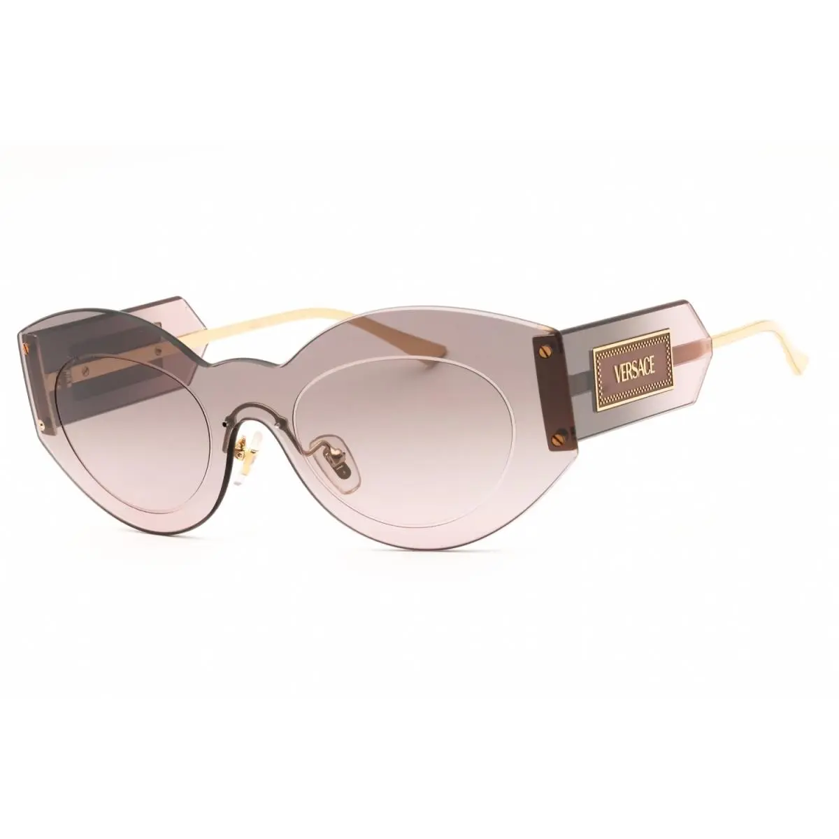 VE2276 100258 Sunglasses Silver Frame Pink Gradient Grey Flash Silver by Versace
