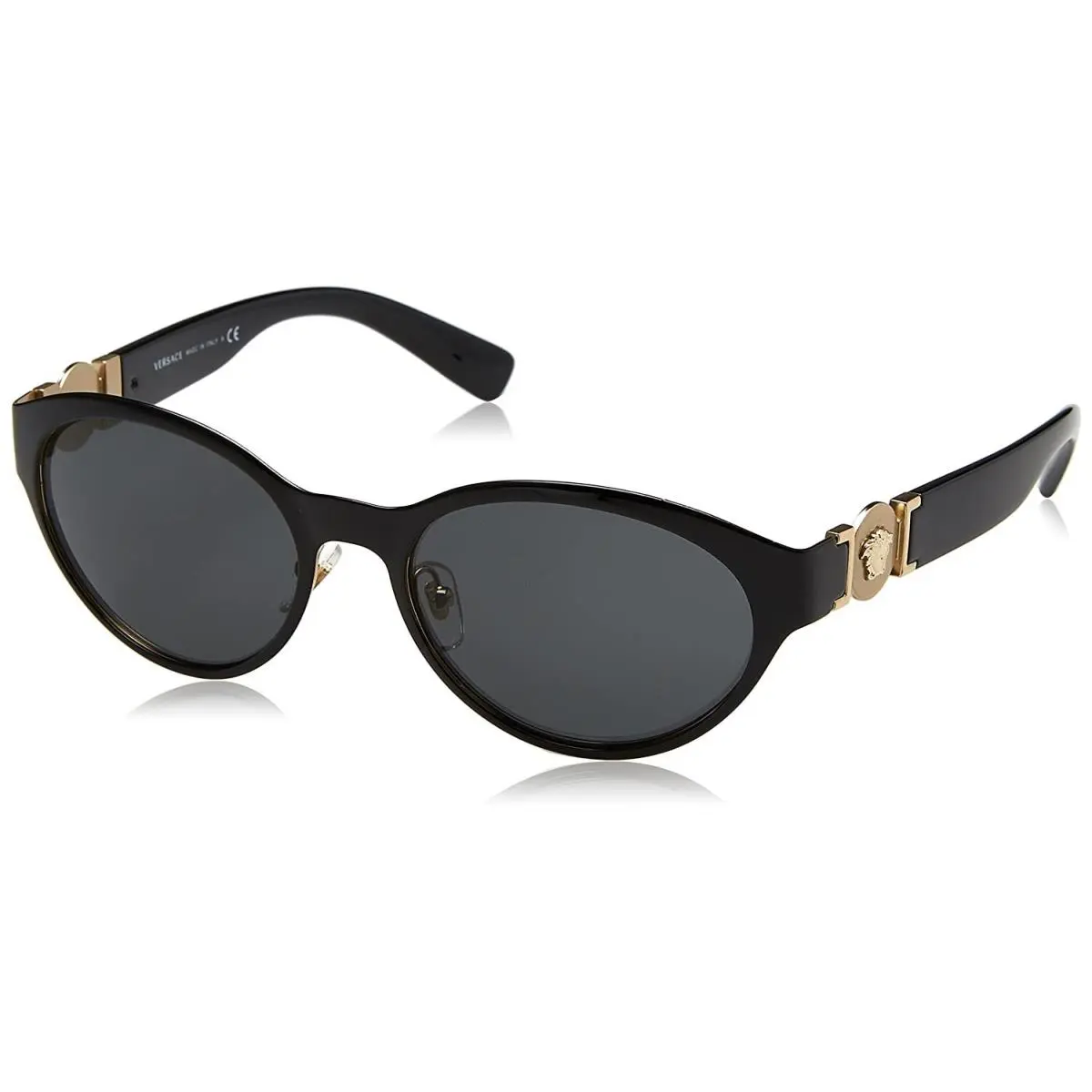 Sunglasses VE2179 1291/87 55mm Black Pale Gold / Grey Lens by Versace