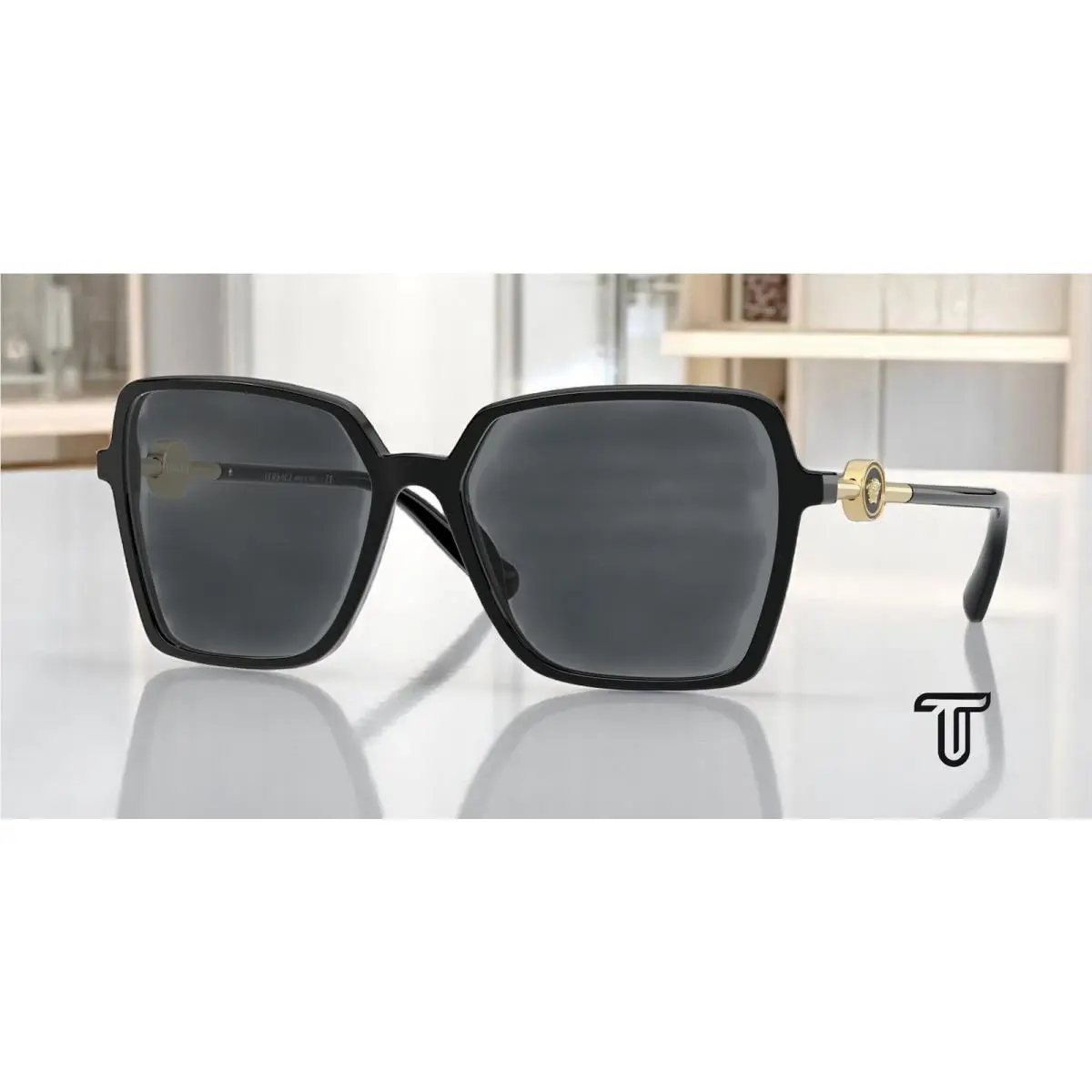 Versace VE4396F GB1 87 Black Dark Grey 58 mm Women`s Sunglasses