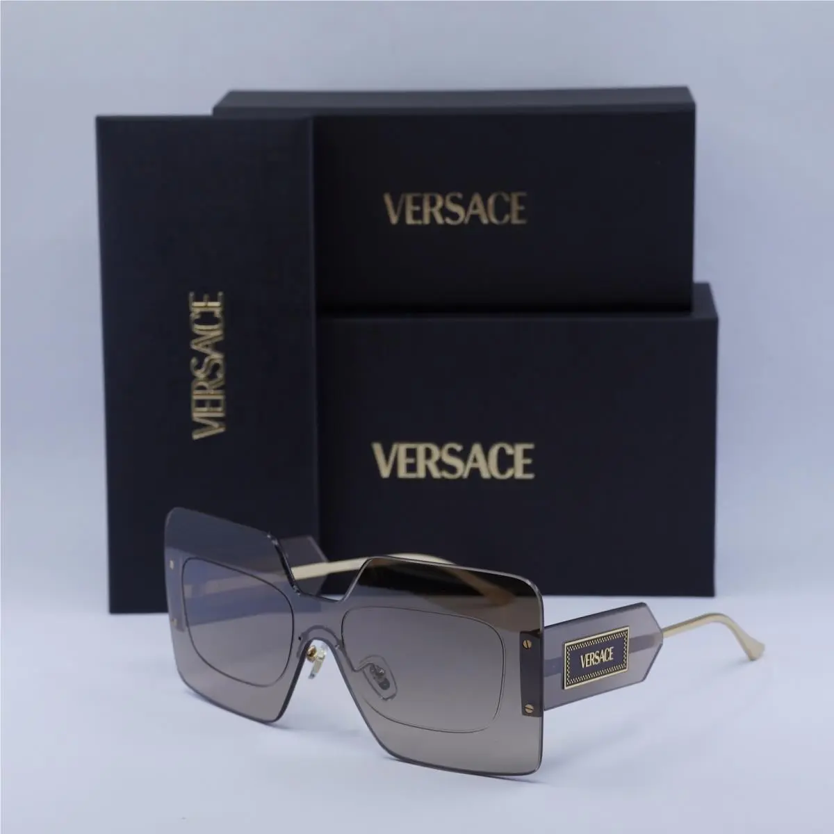 Versace VE2277 10026I Light Transparent Brown/brown to Grey Gradient Silver