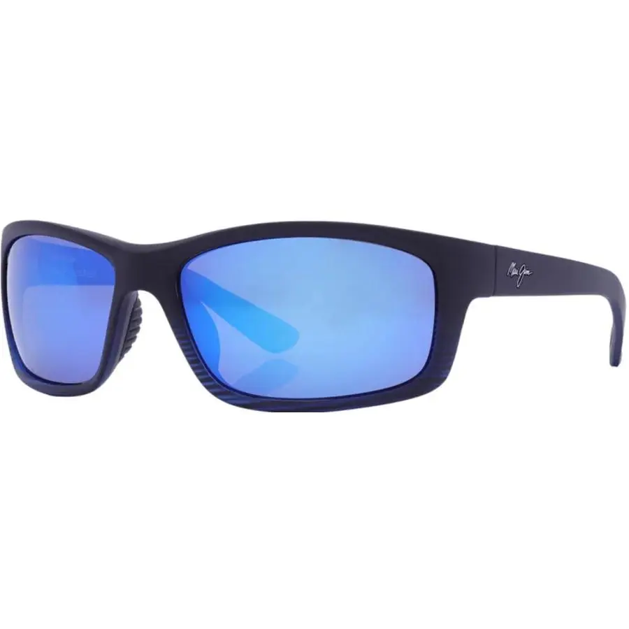 Maui Jim Kanaio Coast Translucent Blue Black Men`s Sunglasses B766-08C - Frame: Black, Lens: Blue