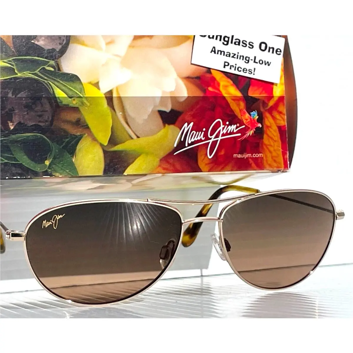 Maui Jim Baby Beach Gold Polarized Bronze Lens Sunglass HS245-16 - Frame: Gold, Lens: Brown