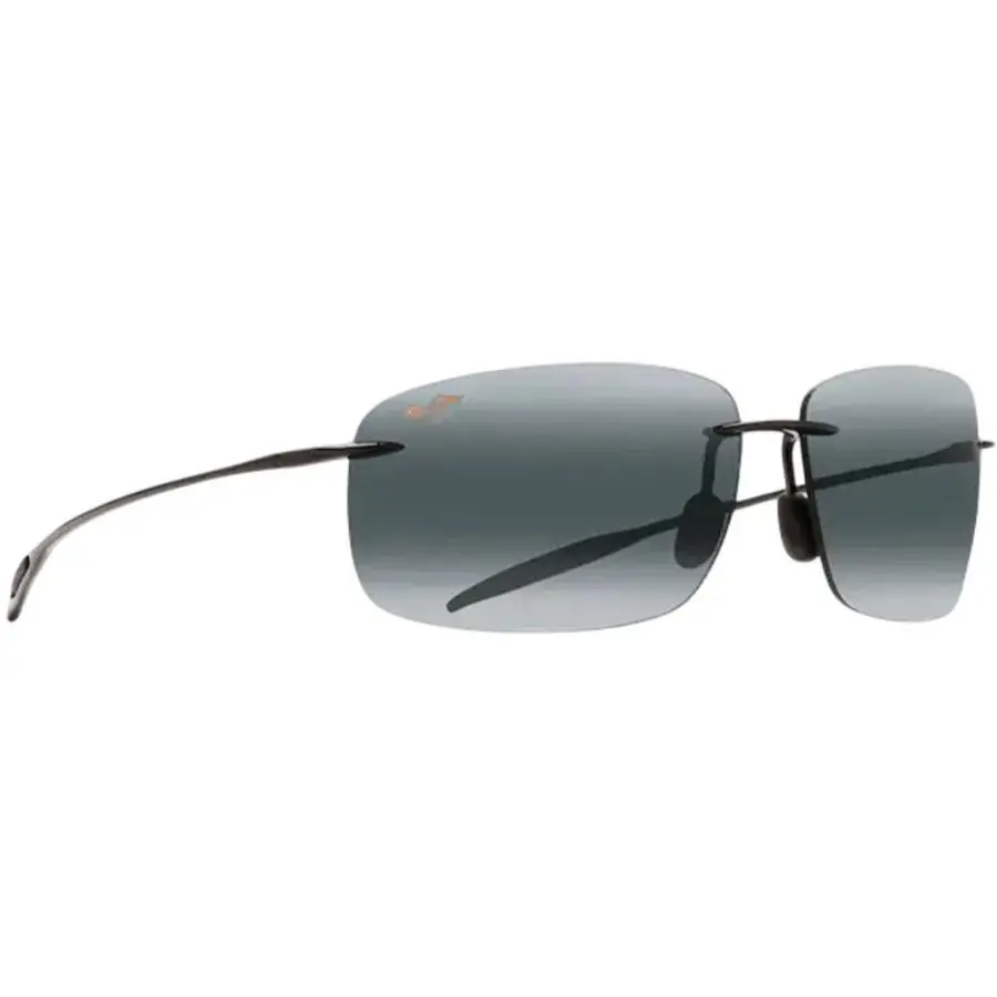 Maui Jim Breakwall Black Nylon Rectangular Grey Unisex Sunglasses 422-02 - Frame: Black, Lens: Gray