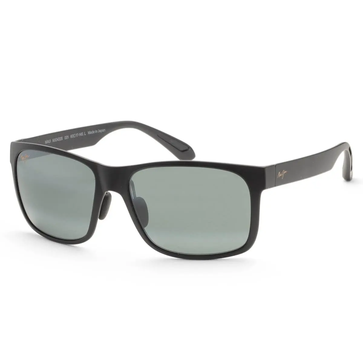 Maui Jim Men`s Red Sands 60mm Black Polarized Sunglasses MJ0432S-001 - Frame: Black, Lens: Gray, Other Frame: Black