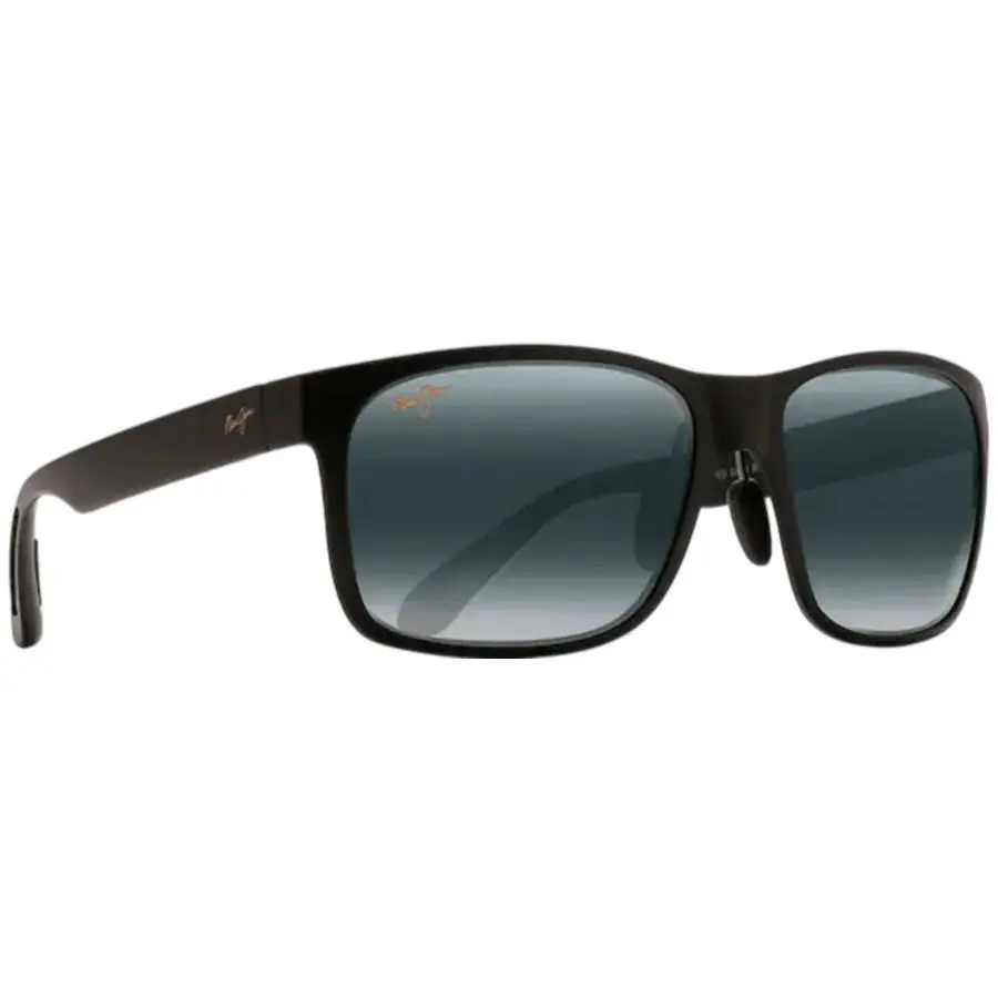 Maui Jim Red Sands Black Nylon Rectangular Grey Unisex Sunglasses 432-2M - Frame: Black, Lens: Gray