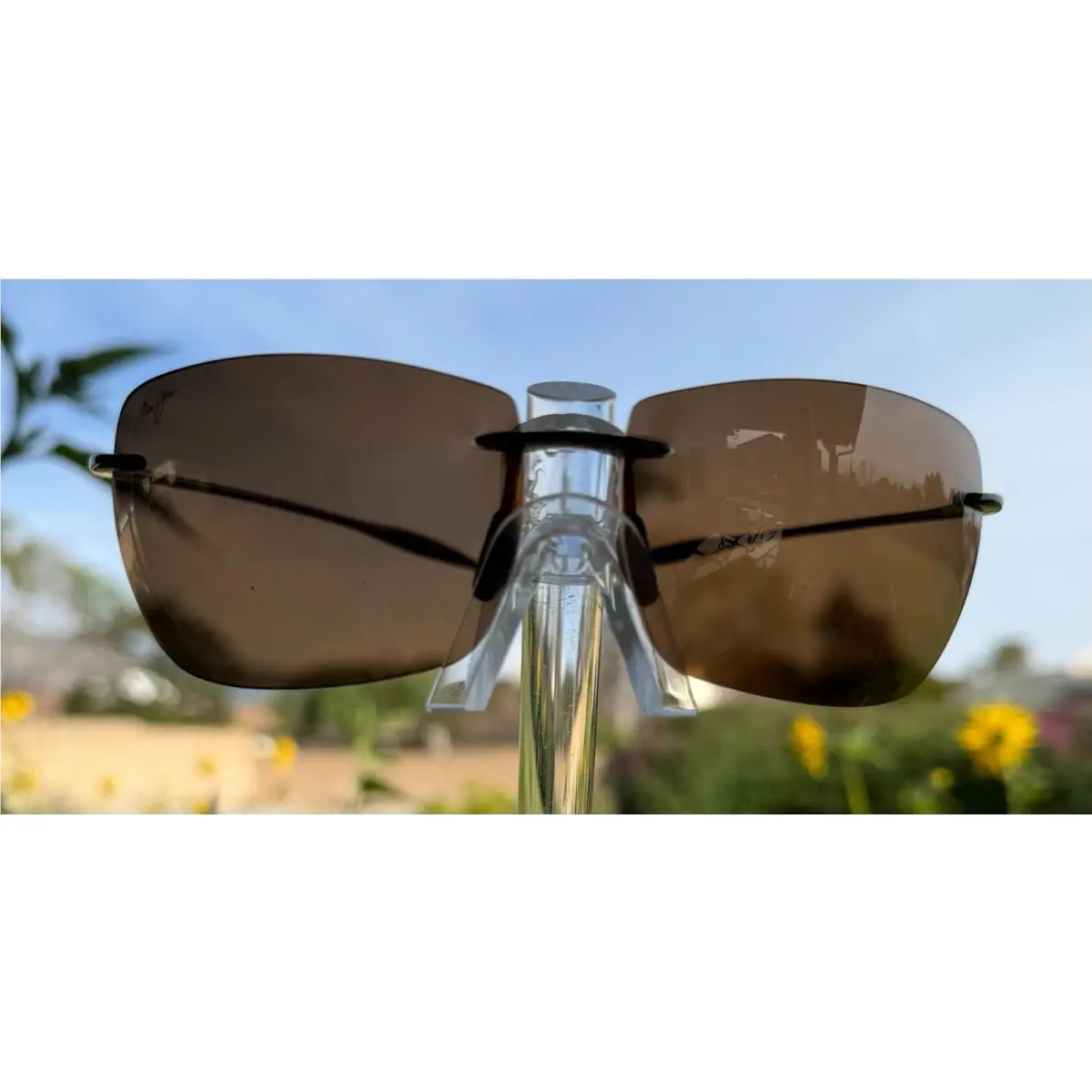 Lighthouse H423-26 65mm Brown Polarized Rimless Sunglasses by Maui Jim