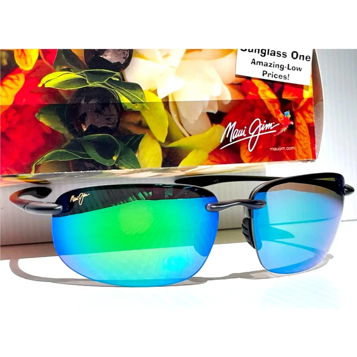 Maui Jim Hookipa XL Matte Black Polarized Maui Green Lens Sunglass GM456-14