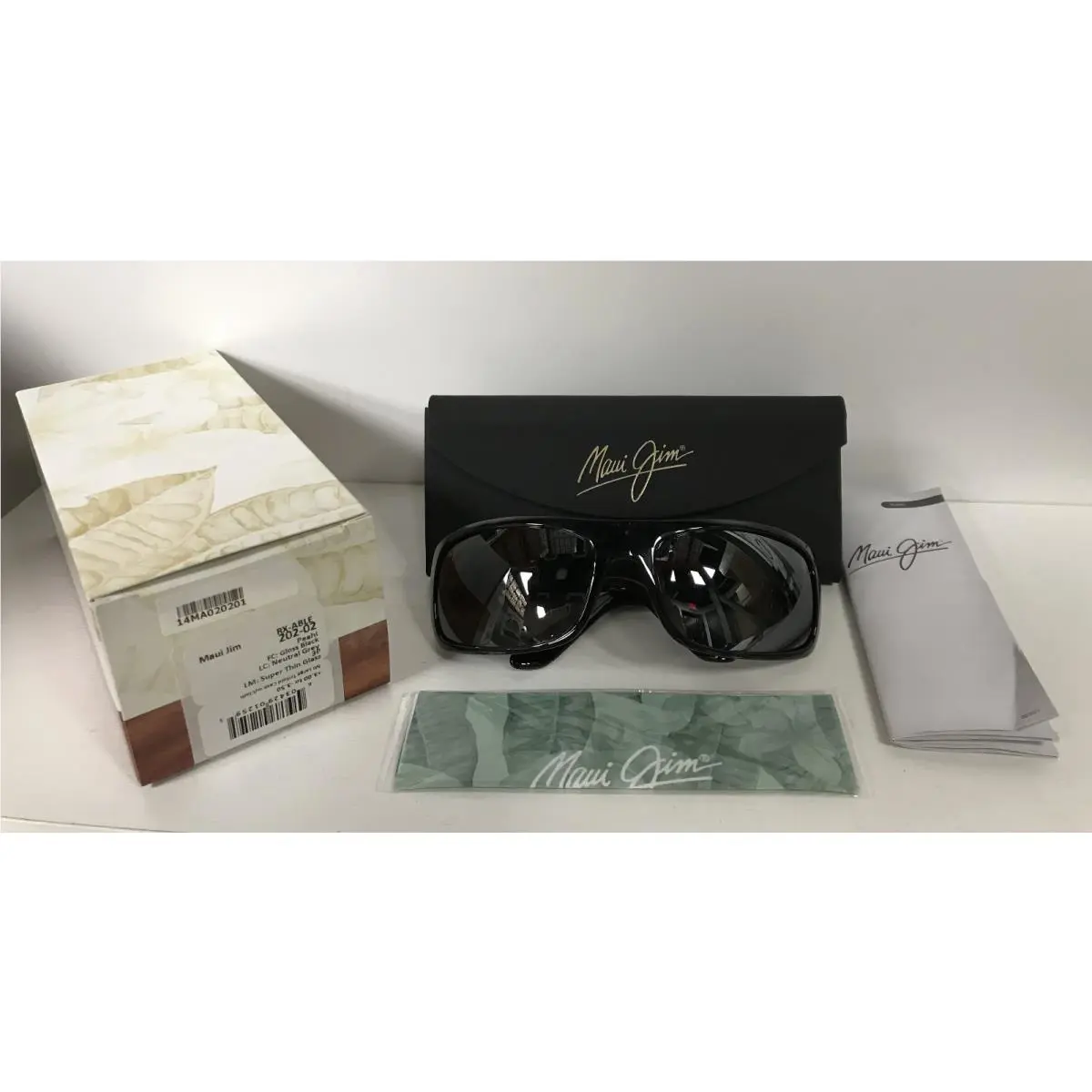 Maui Jim Women Wrap Sunglasses MJ Peahi 202 02 Gloss Black/neutral Gray 65mm