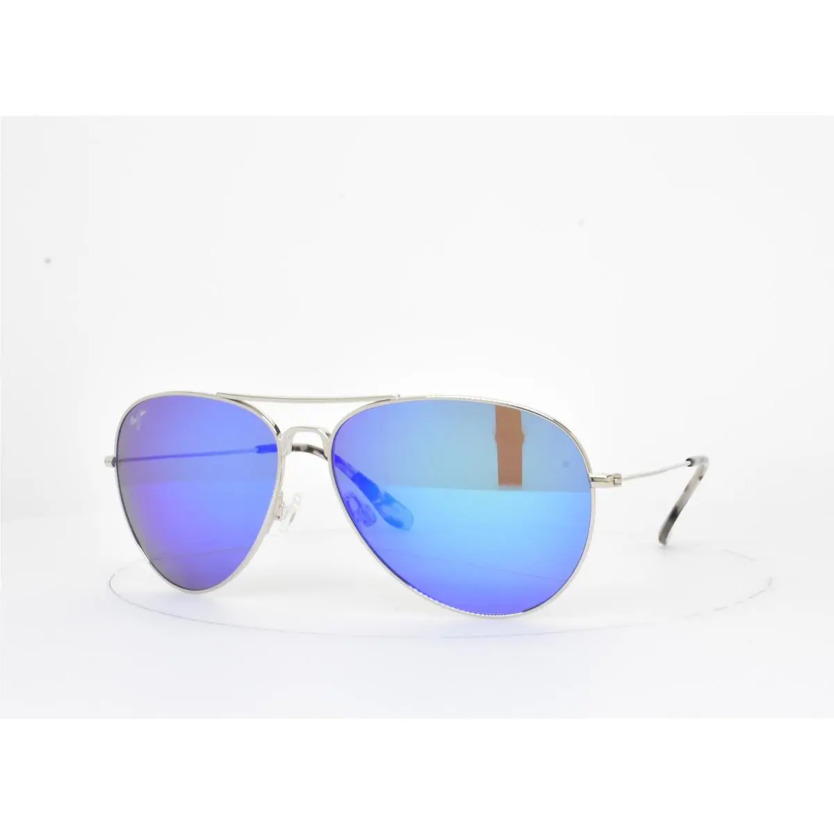 Maui Jim Mavericks MJ B264-17 Silver Blue Hawaii Polarized Aviator Sunglasses - Frame: Silver, Lens: Blue Hawaii Polarized