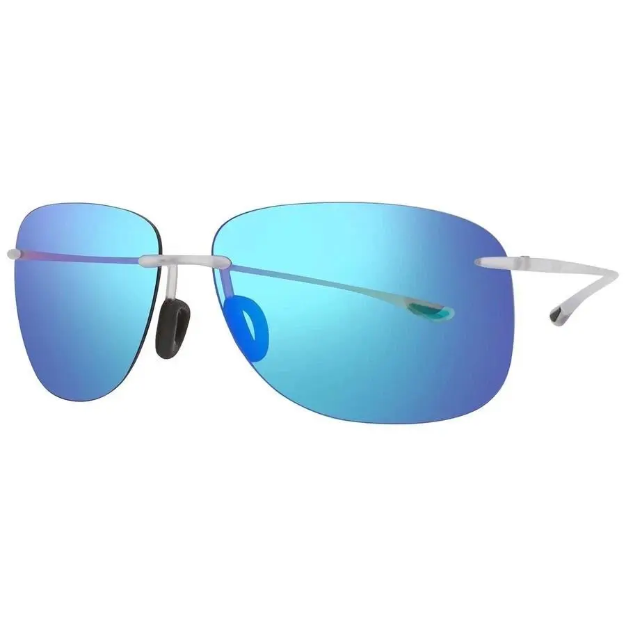 Hikina Crystal Matte Frame / Blue Hawaii Polarized Lenses B445-05CM by Maui Jim