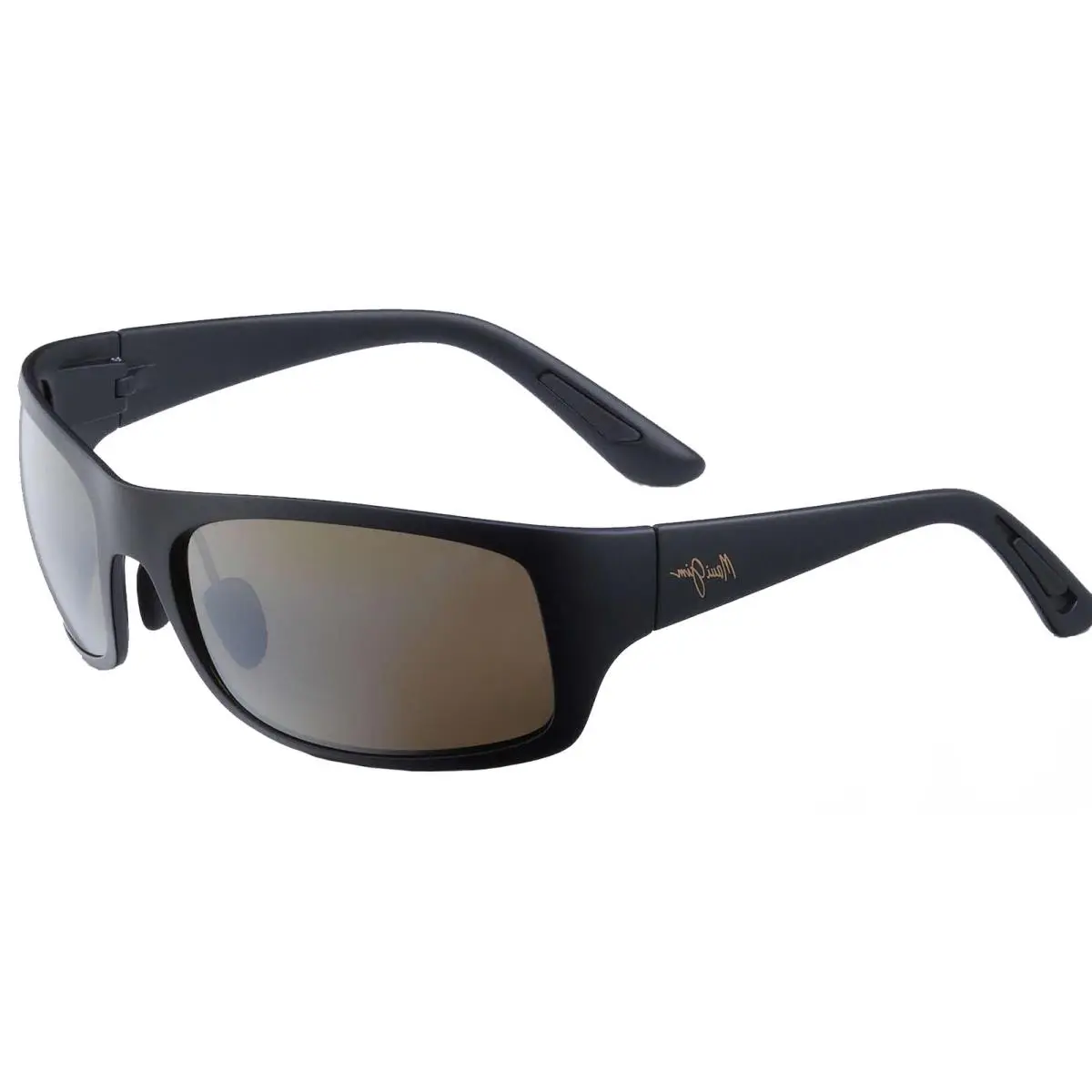 Haleakala Men`s Polarized Matte Black Wrap Sunglasses - H419-2M - Japan by Maui Jim