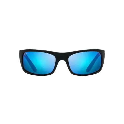 Maui Jim Peahi Matte Black Blue Hawaii Polarized Sunglasses 65-19-120 - Frame: Matte Black Rubber, Lens: Blue Hawaii