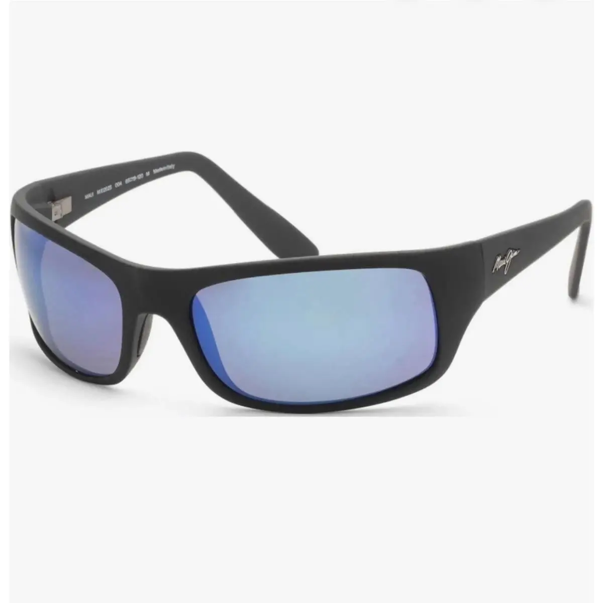 Maui Jim Peahi Black Polarized Blue Glass Lens Sunglasses B202-2M - Frame: Black, Lens: Blue
