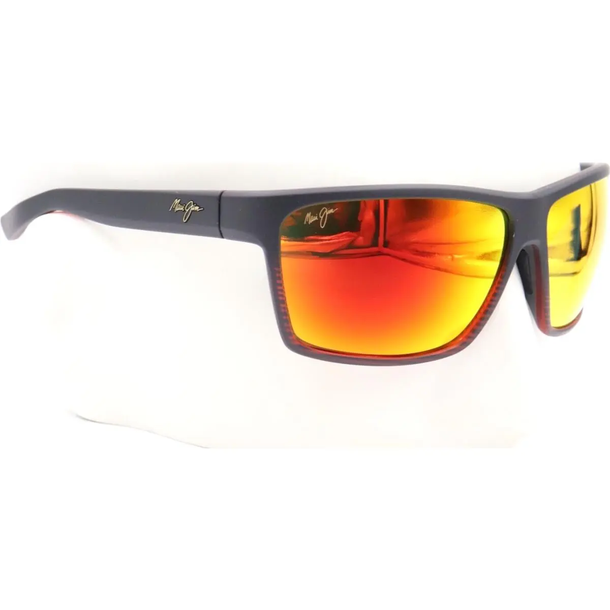 Maui Jim Alenuihaha Hawaii Lava Burgundy Polarized Sunglasses RM839-07C - Frame: Burgundy stripe, Lens: Hawaii Lava
