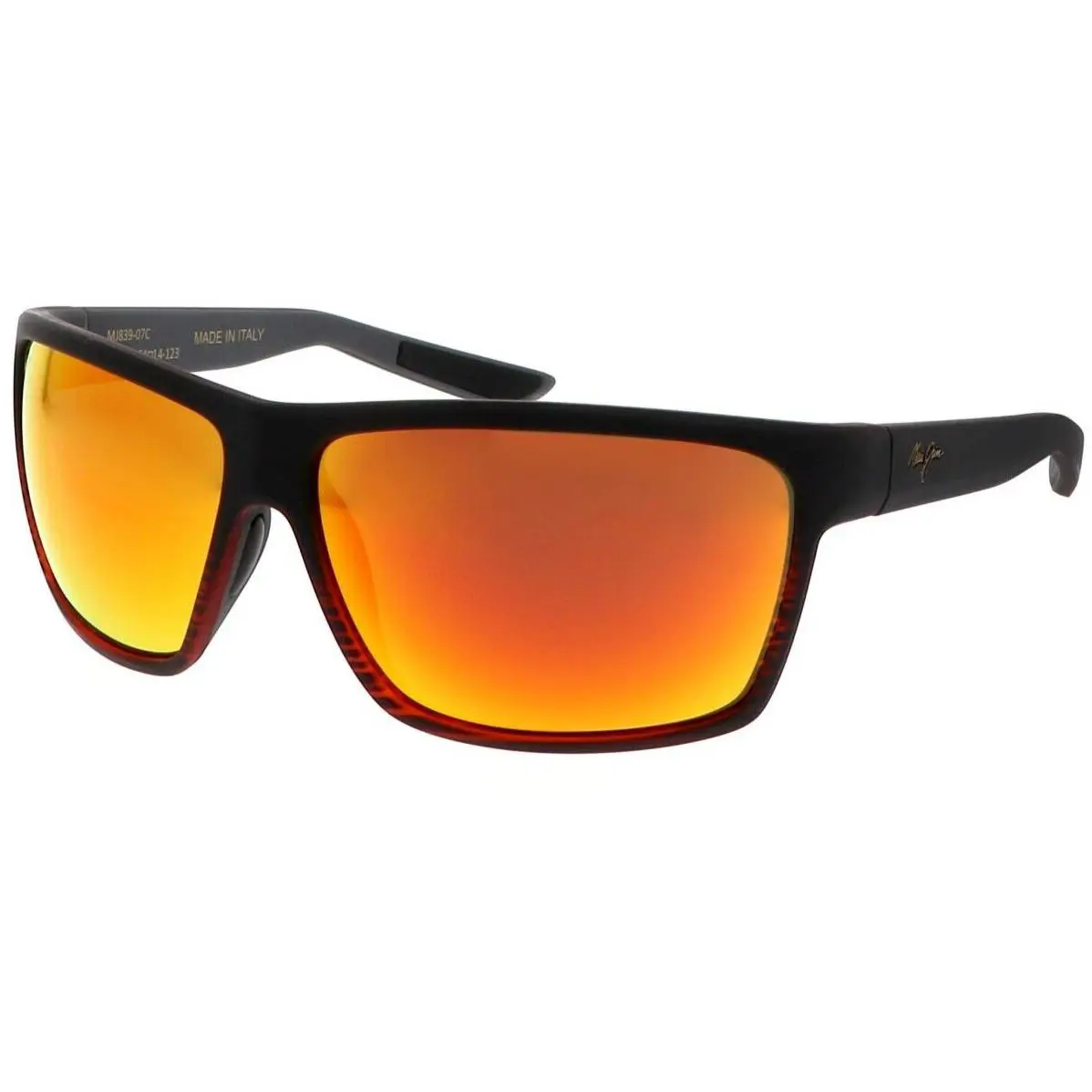Maui Jim Alenuihaha RM839-07 Burgundy Stripe Frame / Lava Ruby Lens - Frame: Burgundy Stripes, Lens: Red