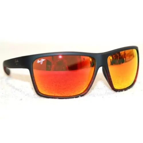 Maui Jim Sunglasses Alenuihaha RM839-07C Hawaii Lava / Burgundy Polarized Glass - Frame: Burgundy stripe, Lens: Hawaii Lava