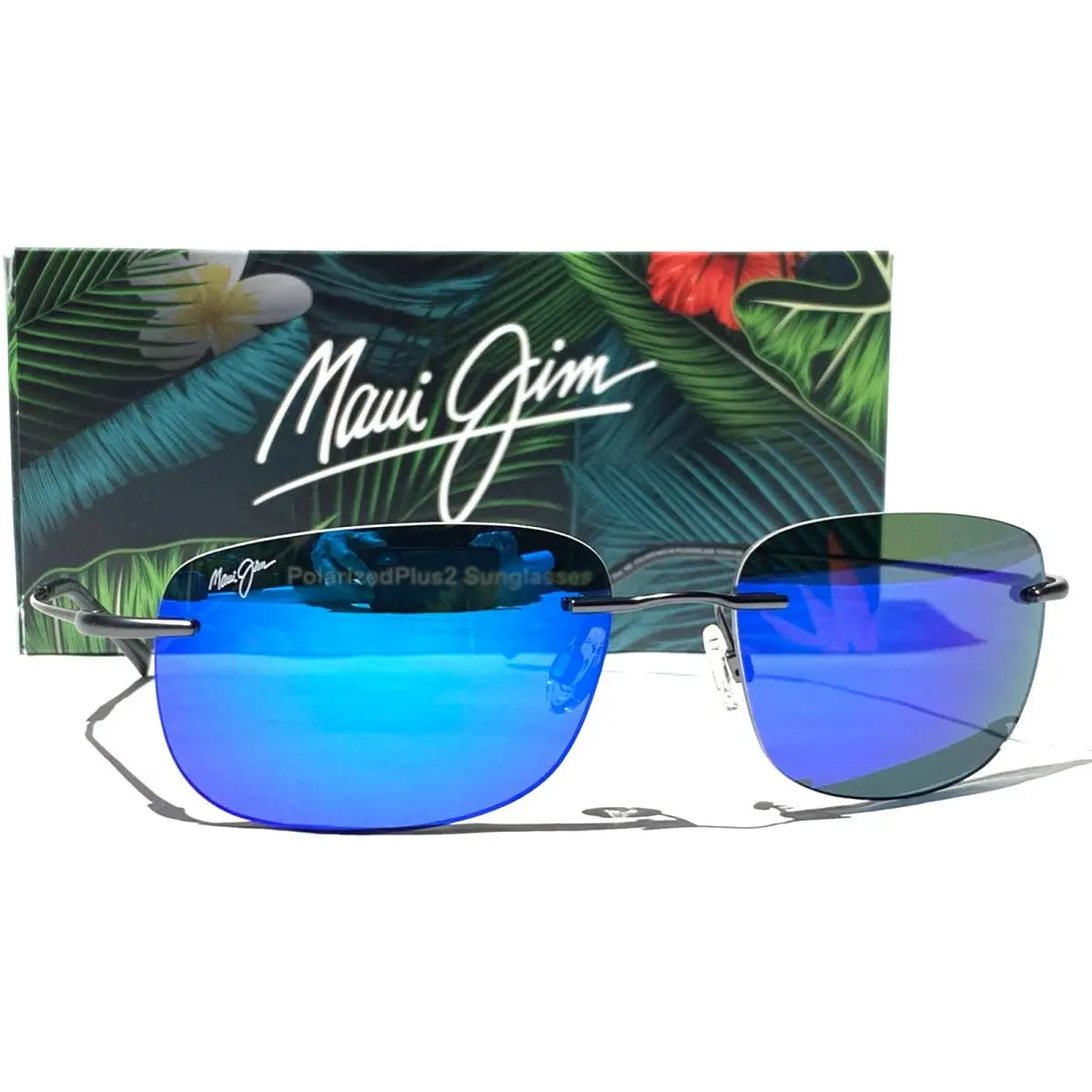 Maui Jim Ohai Gunmetal Polarized Blue Hawaii Mirror Lens Sunglass B334-02D